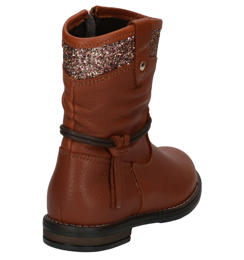 Little David Bottes courtes en Cognac en cuir (282862)