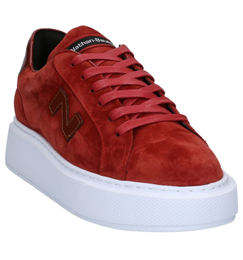 Nathan-Baume Chaussures à lacets en Rouge foncé en cuir (283256)