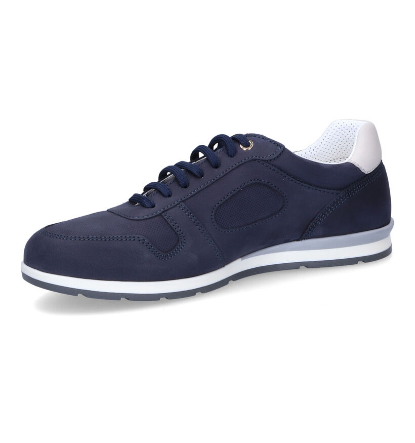 Van Lier Chaussures à lacets en Bleu foncé en nubuck (307840)