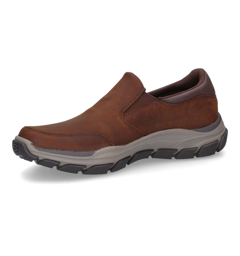 Skechers Respected Calum Relaxed Fit Chaussures sans lacets en Marron en nubuck (312701)