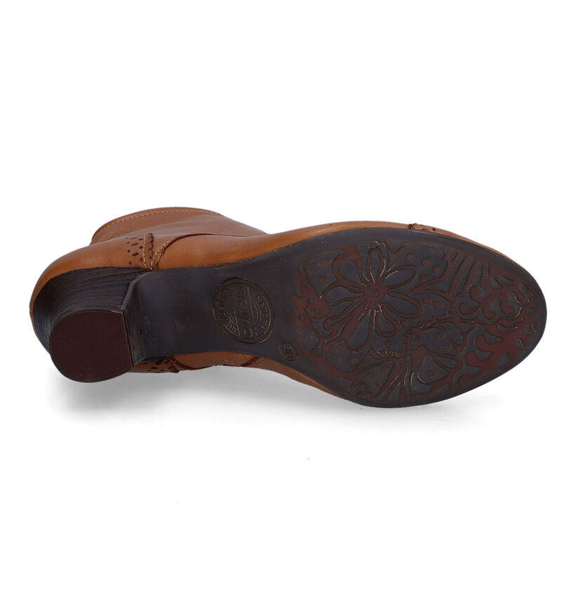 Brako Bottines à lacets en Cognac en cuir (317322)