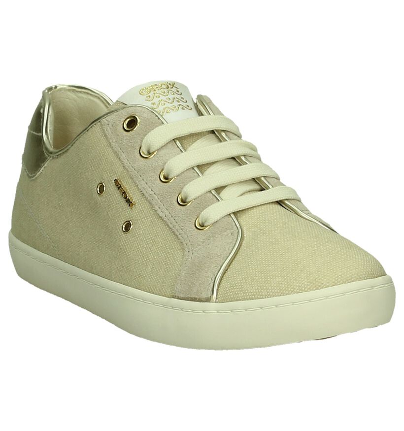 Geox Licht Beige Sneakers in stof (190701)