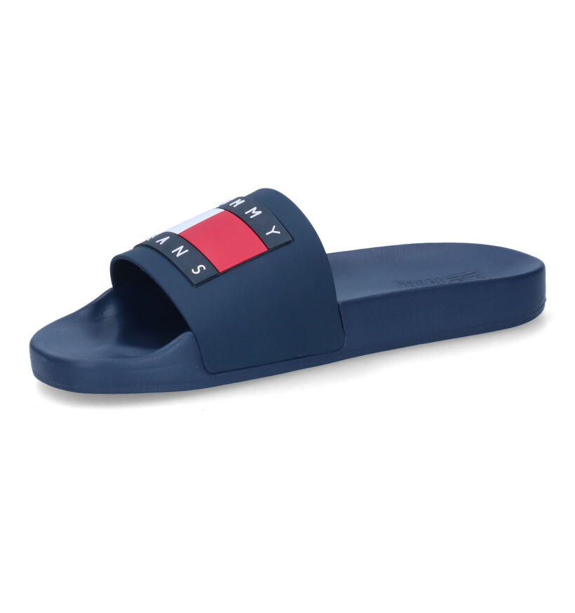 TH Tommy Jeans Mens Flag Blauwe Badslippers voor heren (304038)