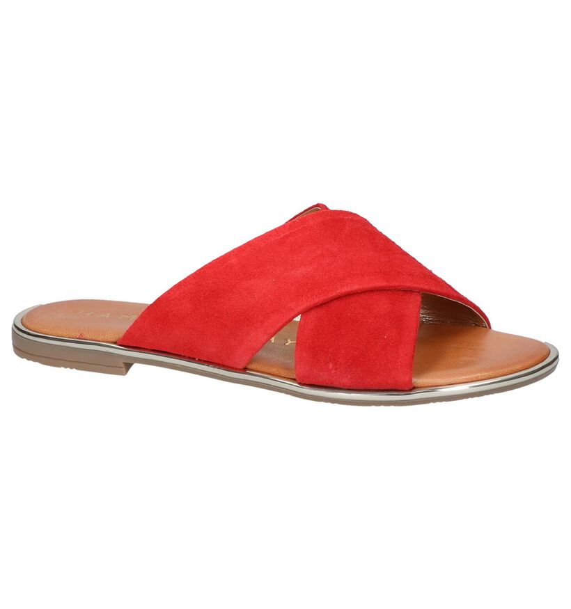 Hampton Bays Nu-pieds plates en Rouge en daim (247489)