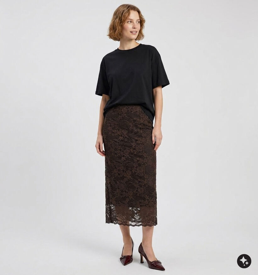 Vila Lorna Donkerbruine Midi-Rok voor dames (379768)