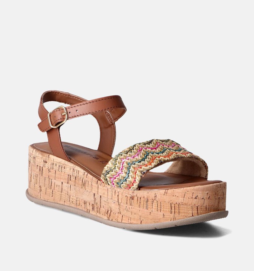 Tamaris Sandales compensées en Cognac pour femmes (354413)