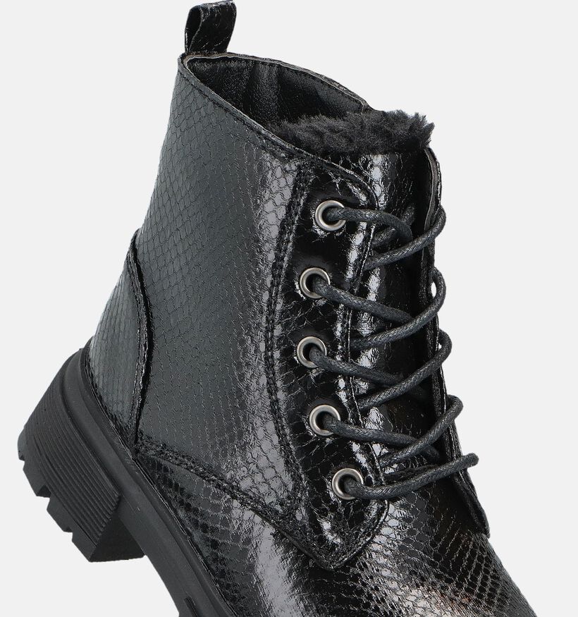 Milo & Mila Zwarte Veterboots voor meisjes (362974)