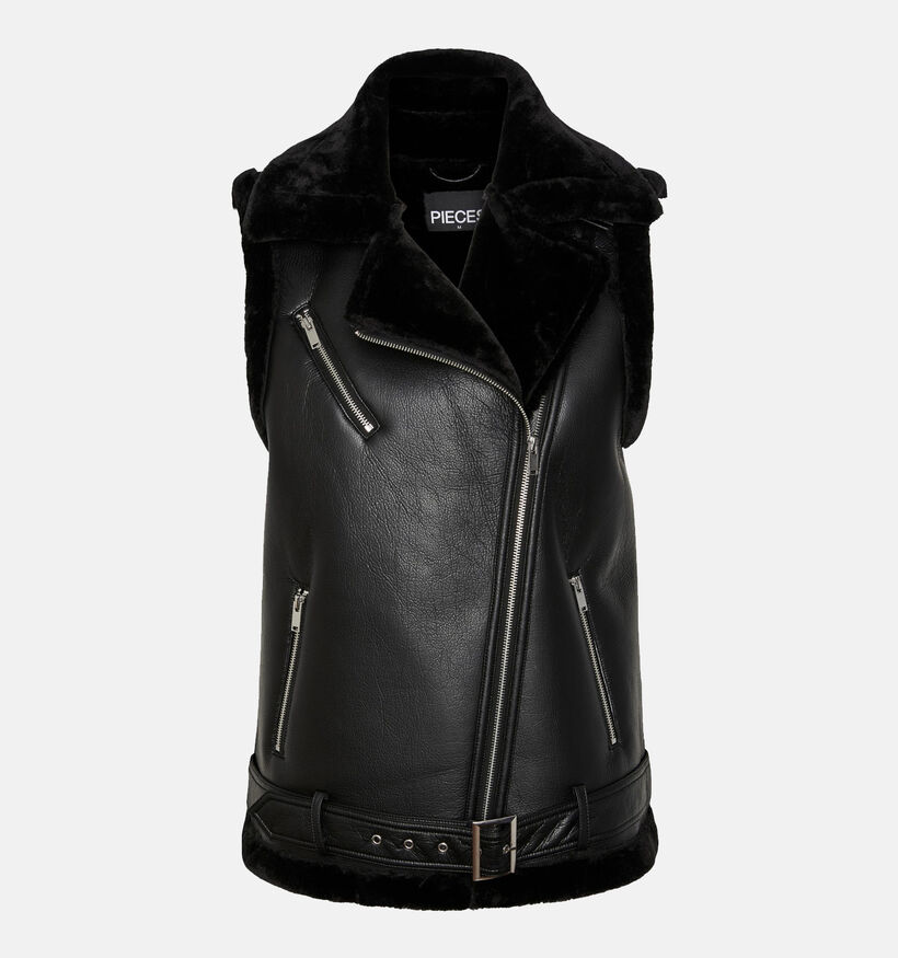 Pieces Nora Zwart Aviator vest voor dames (333223)