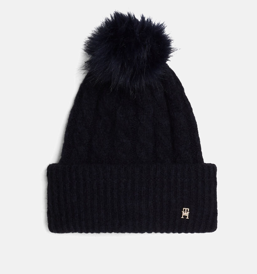 Tommy Hilfiger Timeless Beanie Cable Bonnet en Noir pour femmes (346526)
