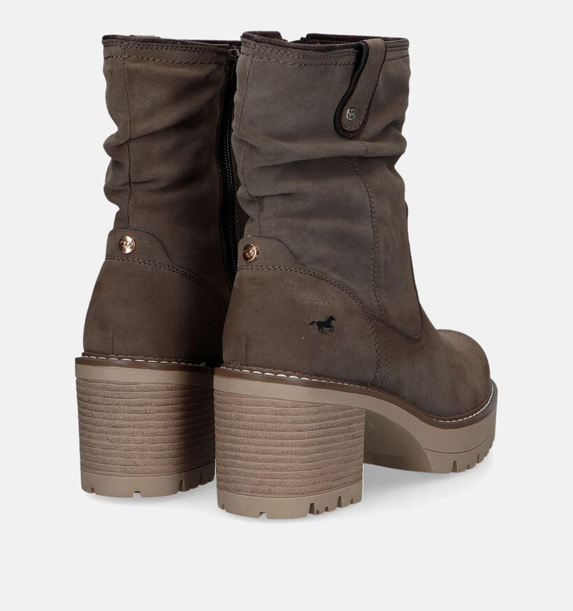 Mustang Bottines à talons en Taupe pour femmes (331685)