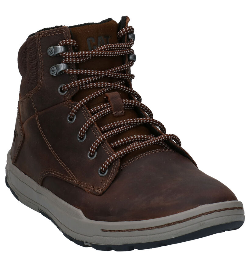 Caterpillar Colfax Mid Bottines en Cognac en cuir (282688)