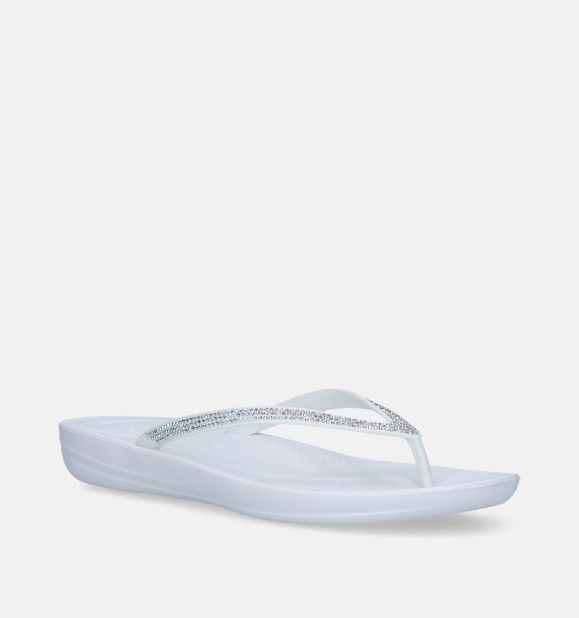 FitFlop Iqushion Sparkle Witte Slippers voor dames (336948)
