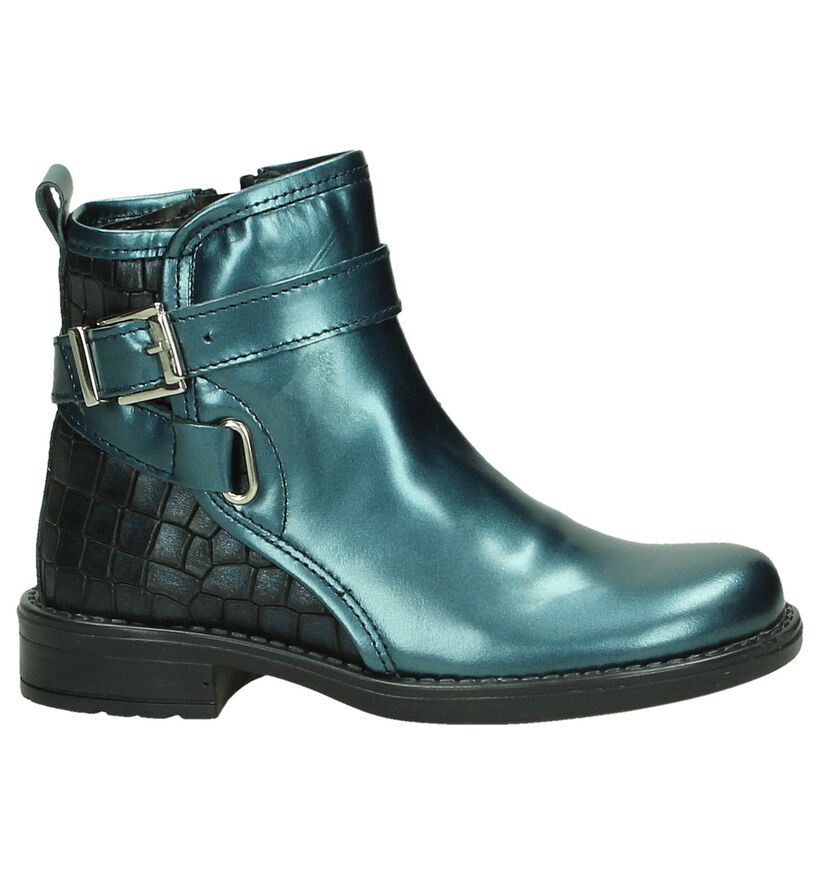 Blauw Metallic Boots met Rits Eli, , pdp