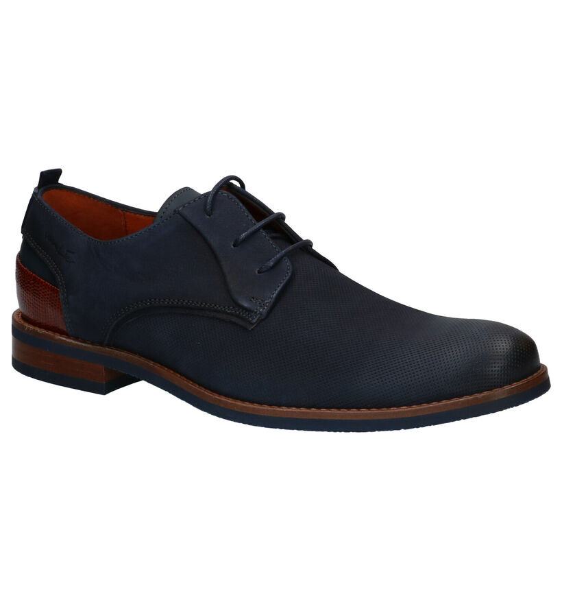 Van Lier Chaussures classiques en Bleu foncé en nubuck (291346)