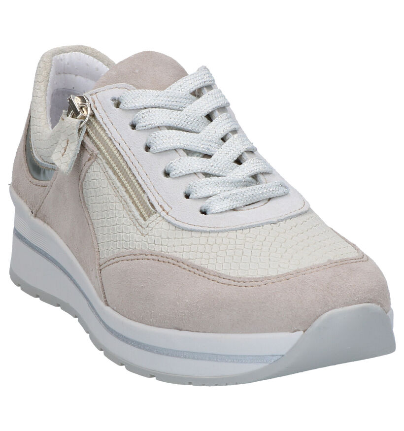 Mirel Ecru Chaussures à Lacets en Ecru en daim (269373)