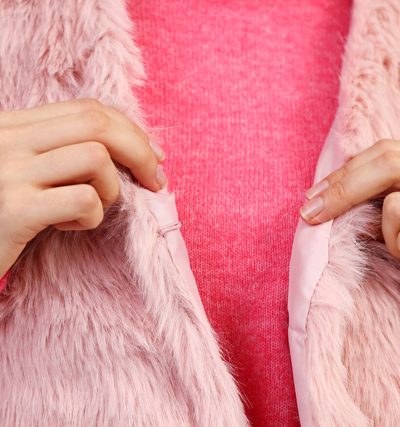 Dolce C. Roze Fluffy Bodywarmer voor dames (358488)