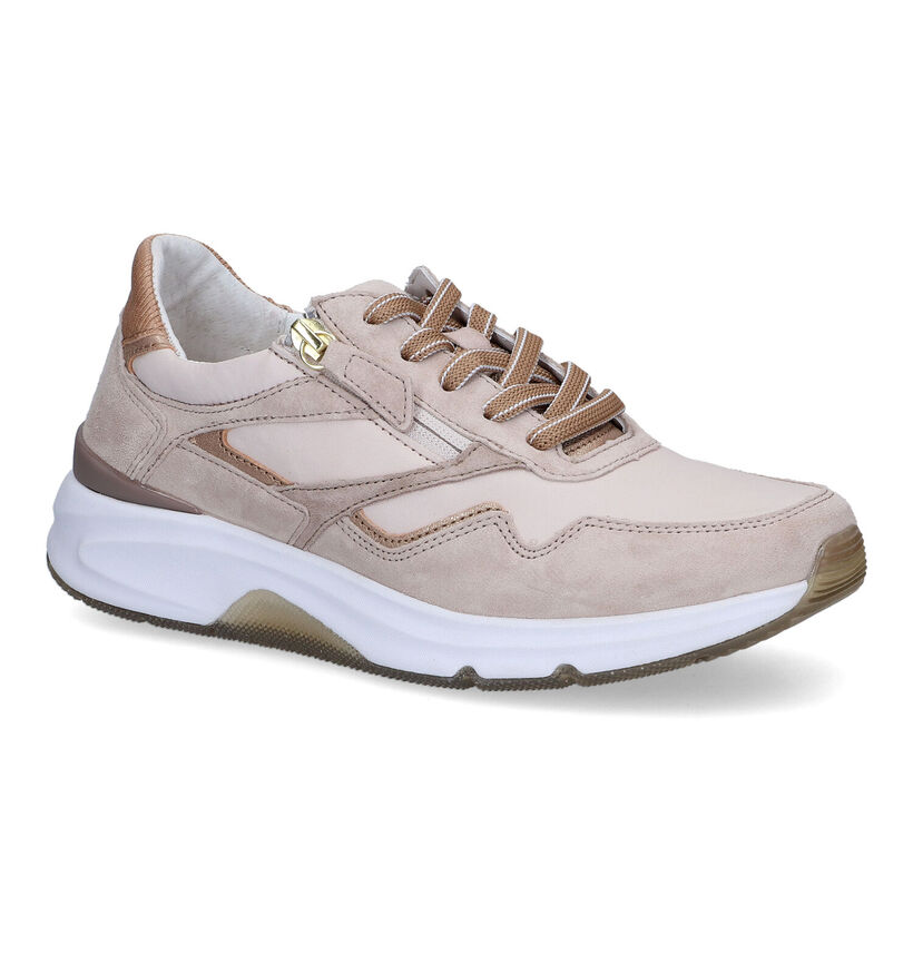 Gabor Rollingsoft Beige Sneakers in daim (306227)