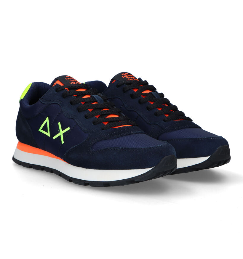 Sun 68 Tom Fluo Blauwe Sneakers voor heren (322372) - geschikt voor steunzolen