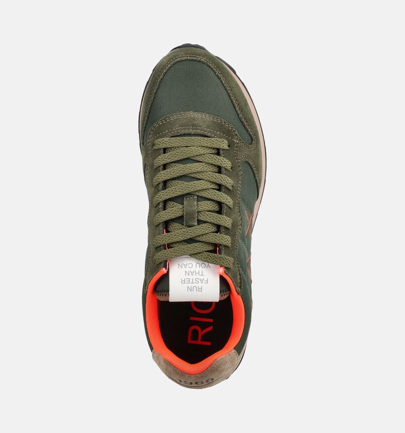 Sun68 Tom Chaussures plates en Vert kaki/Multi pour hommes (379400) - pour semelles orthop&eacute;diques
