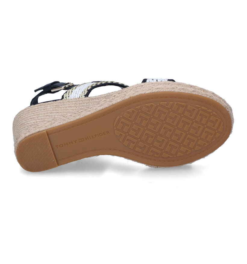 Tommy Hilfiger Golden Webbing Wedge Sandales en Bleu pour femmes (321016)