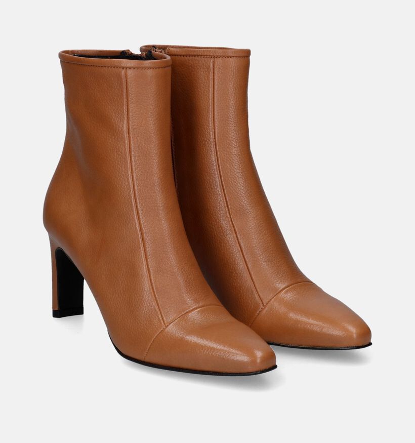 Zinda Bottines à talons en Camel pour femmes (314378)