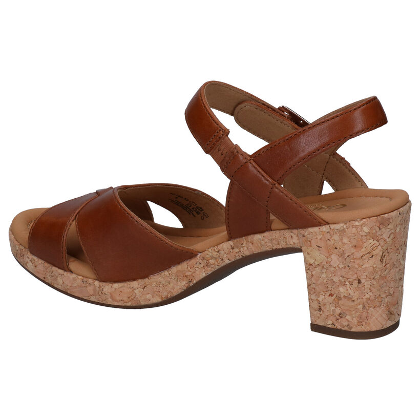 Gabor Cognac Sandalen met hak in leer (287801)