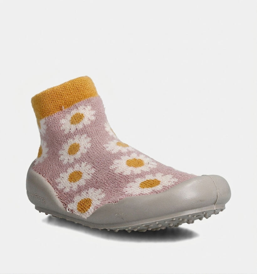 Coll&eacute;gien Pantoufles ferm&eacute;es en Lilas Fleurs pour filles (364994) - pour semelles orthop&eacute;diques