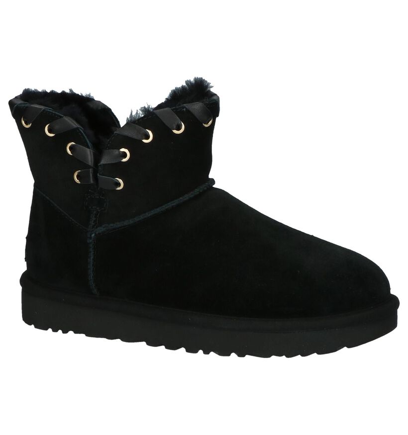 Zwarte Korte Boots UGG Aidah Mini in daim (200146)