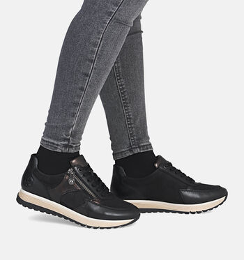 Rieker Chaussures plates Noir/Blanc