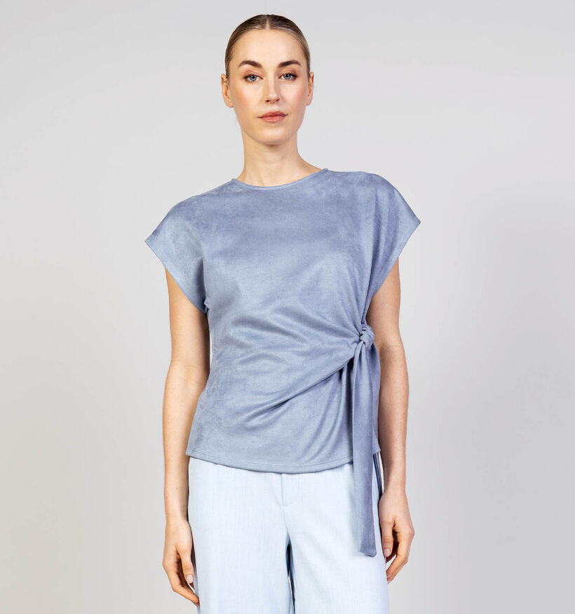 Vero Moda Bella Faux Suede Knot Blauwe T-shirt voor dames (373272)