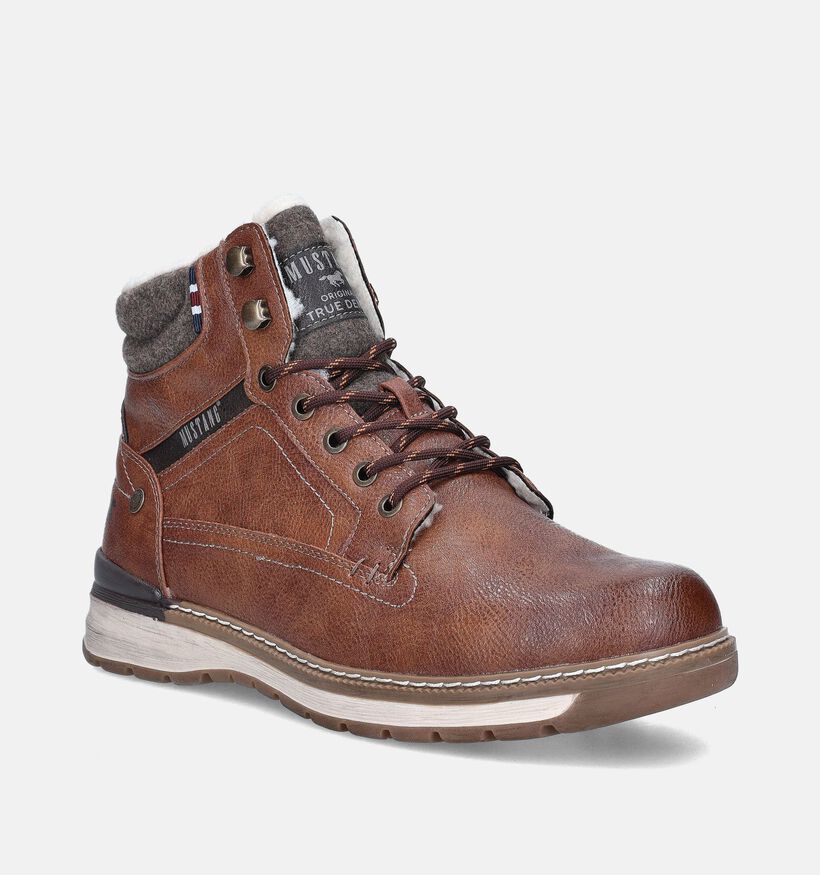 Mustang Boots à lacets en Cognac pour hommes (345480)
