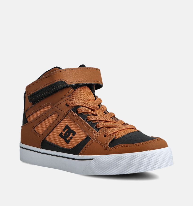 DC Shoes Pure High Top Baskets montantes en Cognac pour garçons (360799)