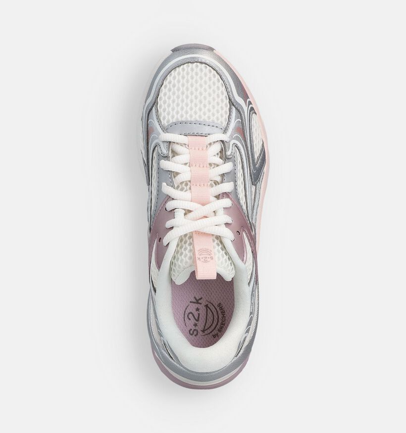 Skechers S2K Witte/Zilveren Sneakers voor meisjes (367515) - geschikt voor steunzolen