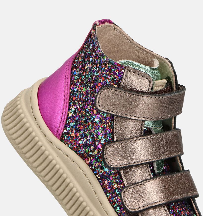 Beberlis Bronzen/Roze Hoge Sneakers voor meisjes (364583) - geschikt voor steunzolen