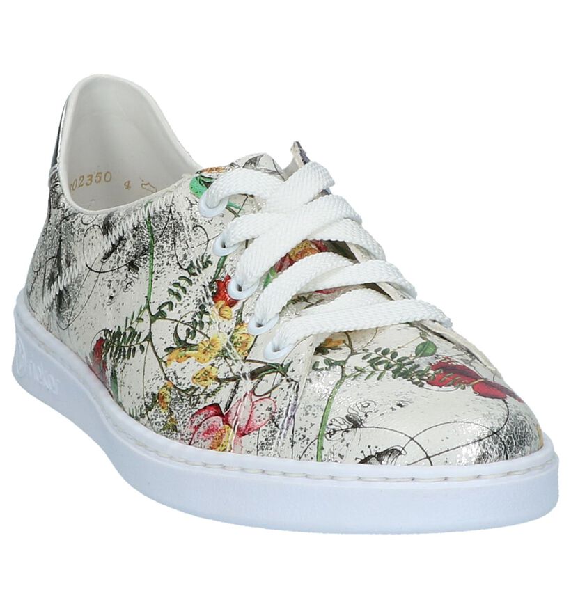 Witte Rieker Sneakers met Bloemenprint, , pdp