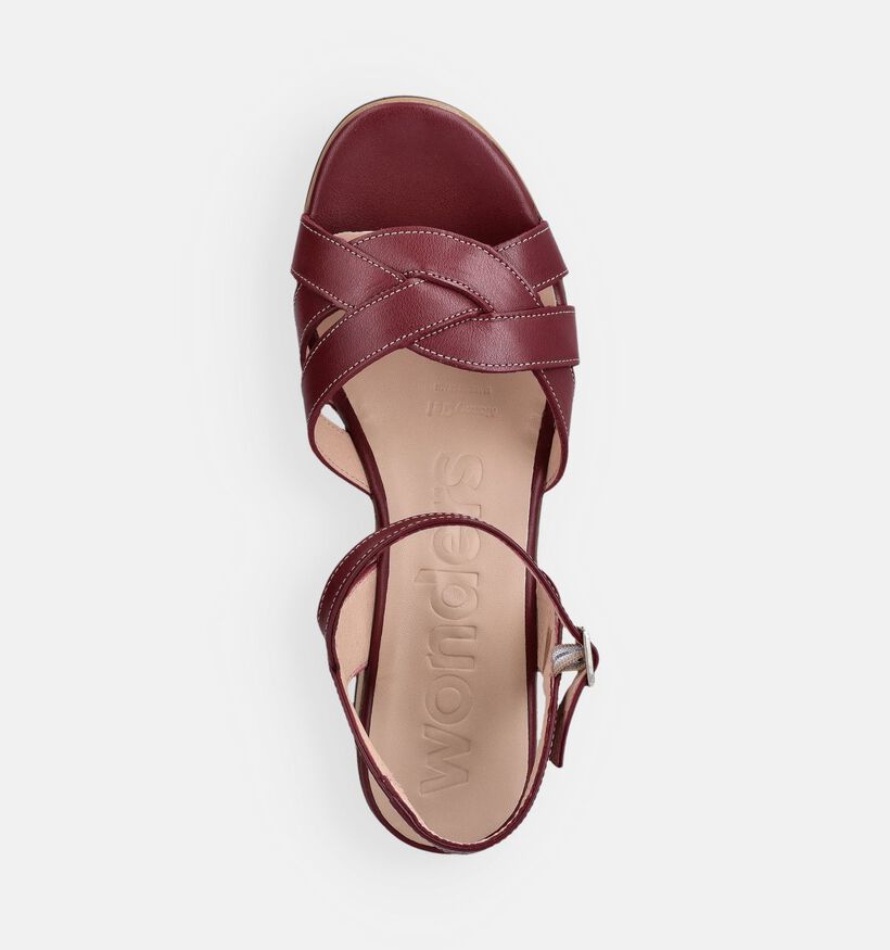 Wonders Tokat Vino Sandales &agrave; talons en Bordeaux pour femmes (373122)