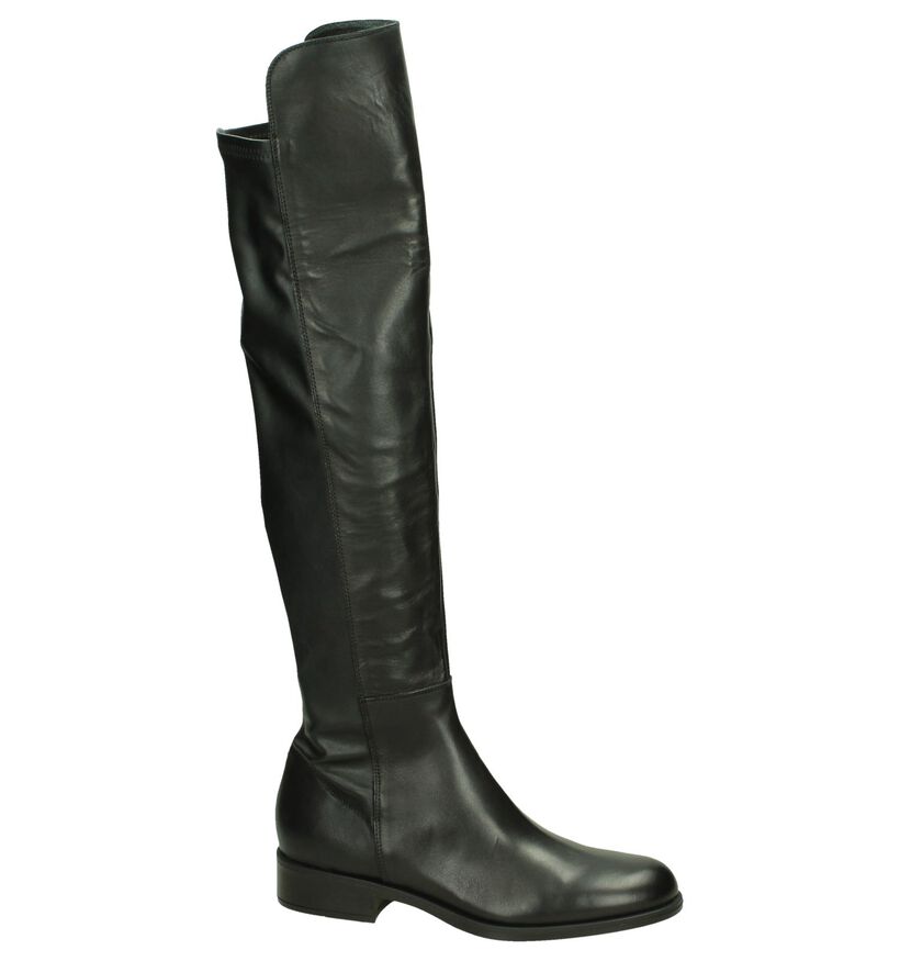 Deep Overknee Laarzen Zwart in leer (205534)