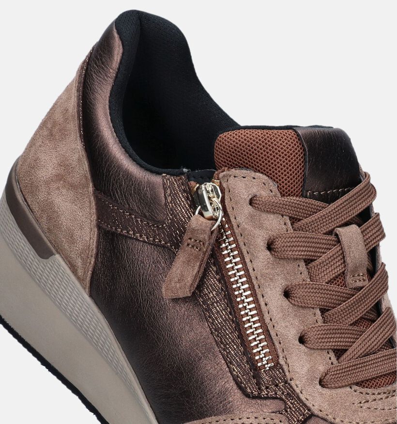 Gabor OptiFit Bronzen Sneakers met sleehak voor dames (347054) - geschikt voor steunzolen