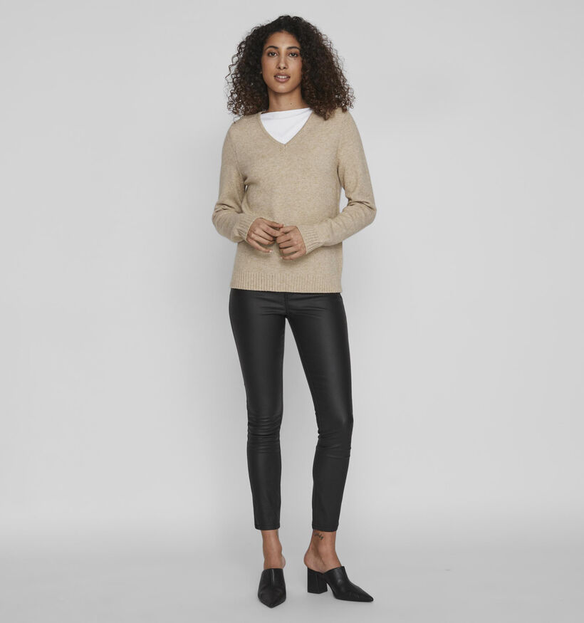 Vila Ril Beige Trui met v-hals voor dames (345345)