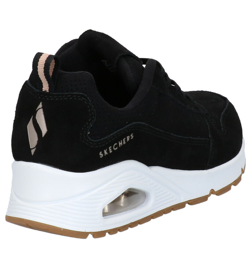 Skechers Uno Zwarte Sneakers in daim (265021)