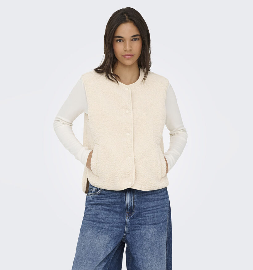 JDY Simina Teddy Manteau court en Beige pour femmes (378333)