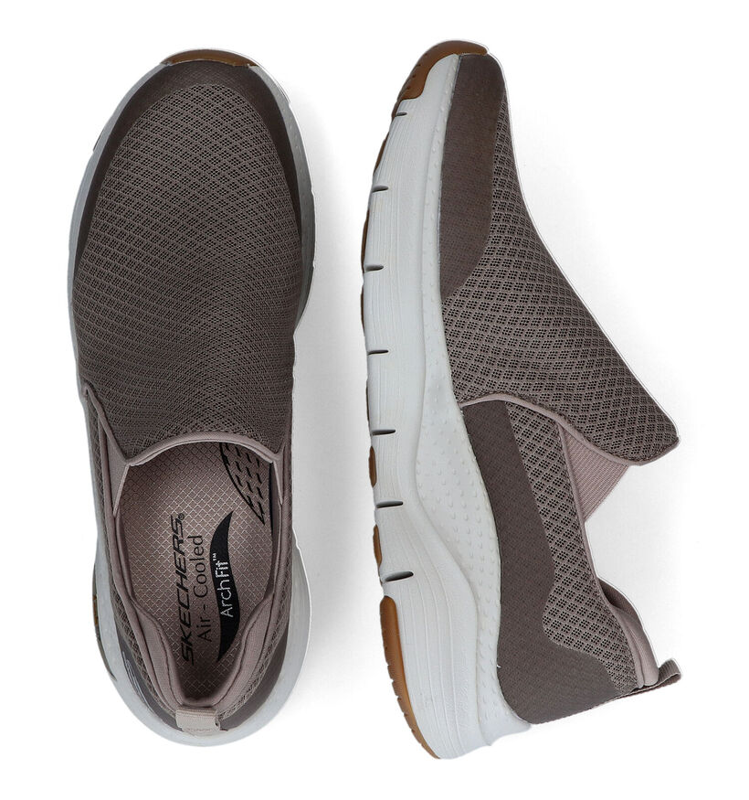 Skechers Arch Fit Baskets Slip-on en Taupe pour hommes (318127)