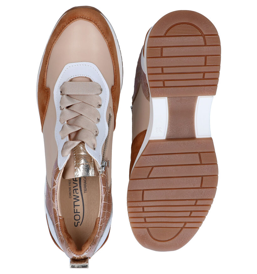 Softwaves Cognac Veterschoenen in leer (289942)