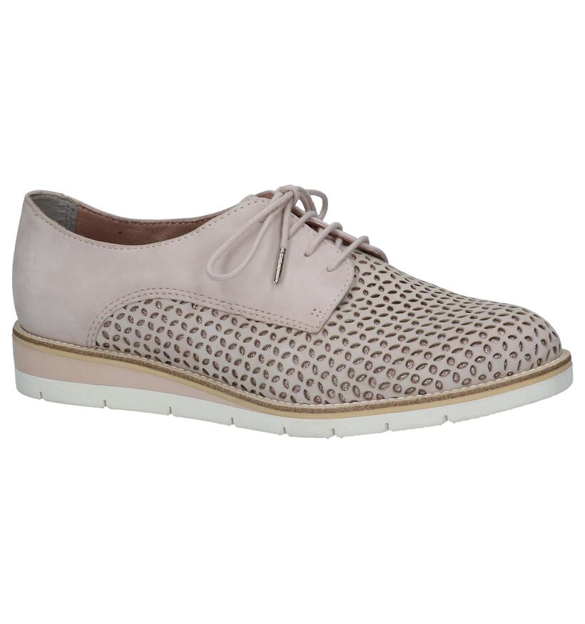 Tamaris Chaussures à lacets en Rose clair en nubuck (237706)