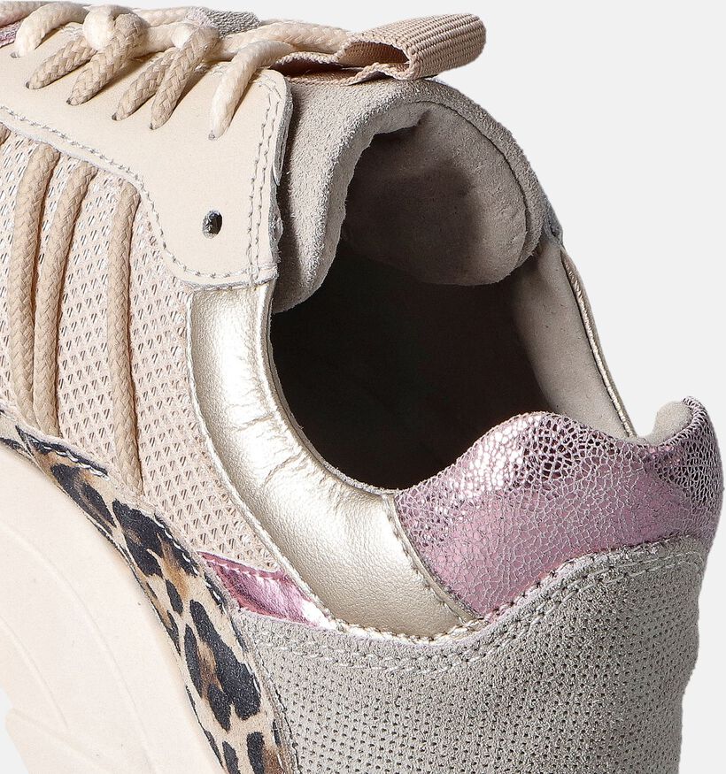 Tango Kady Fat Leopard Beige Sneakers voor dames (362959) - geschikt voor steunzolen