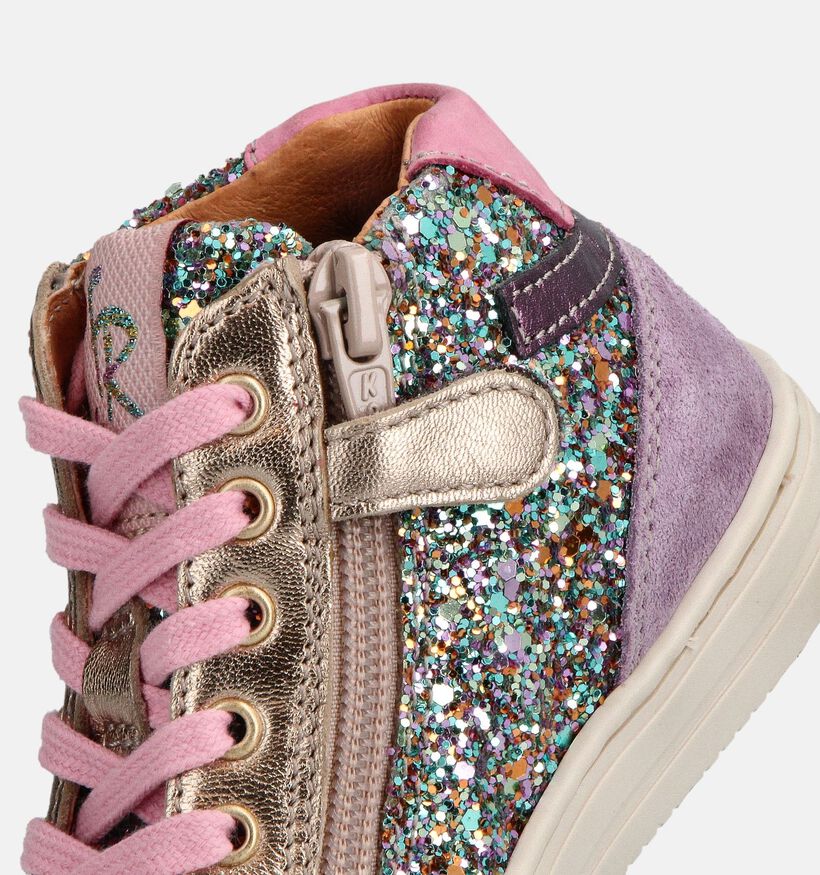 FR by Romagnoli Baskets montantes en Rose/Or pour filles (364580) - pour semelles orthopédiques