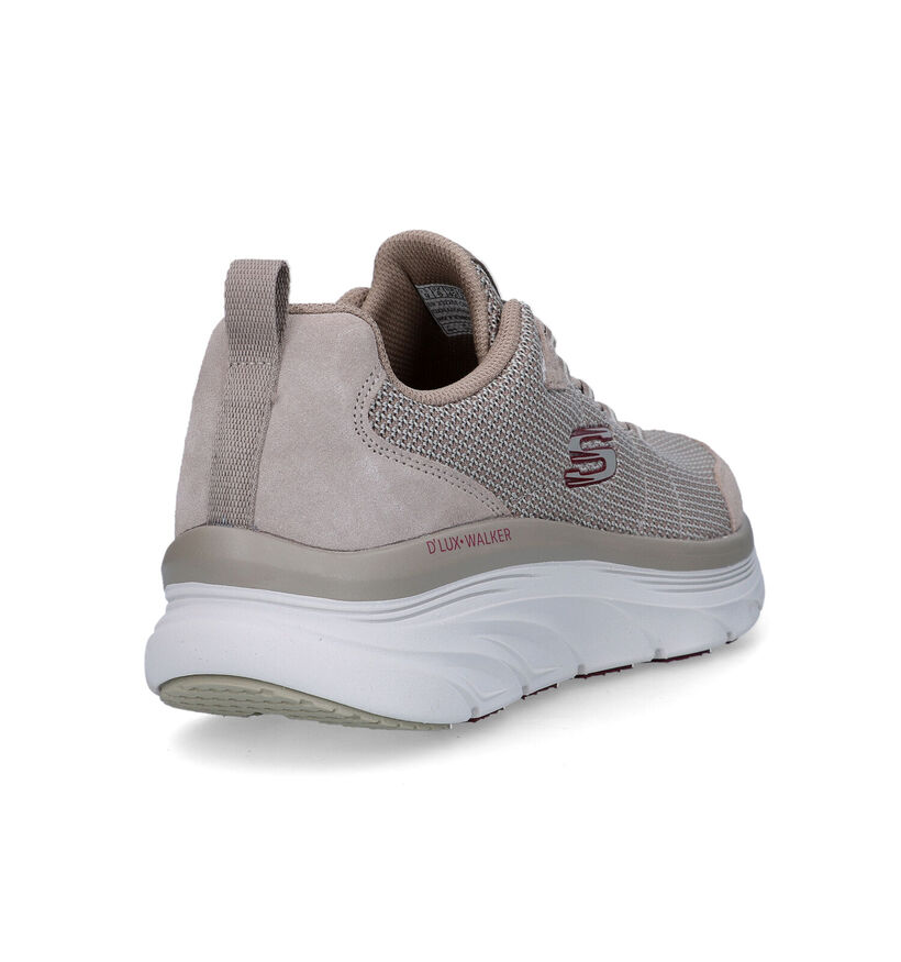 Skechers D'Lux Walker Relaxed Fit Taupe Slip-on sneakers in stof (322960)