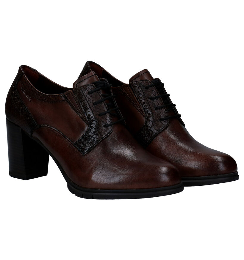 Tamaris TOUCH it Bruine Enkelpumps in leer (280739)