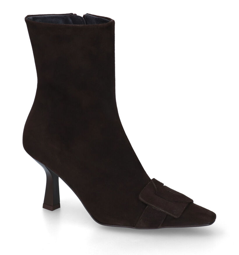 Zinda Bottines à talons en Brun foncé pour femmes (317219)