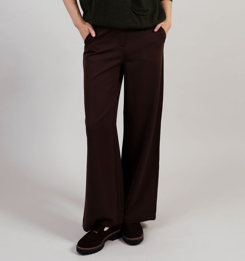 Pieces Kamil Bruine High waist geklede Broek L30 voor dames (362266)